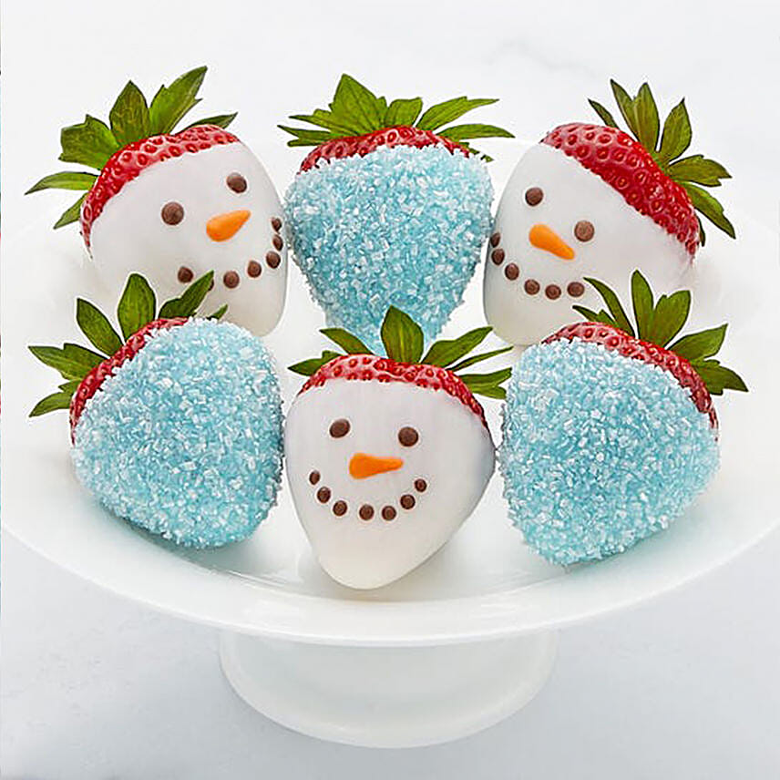 Set of 6 Snowman Chocolate Dipped Strawberries