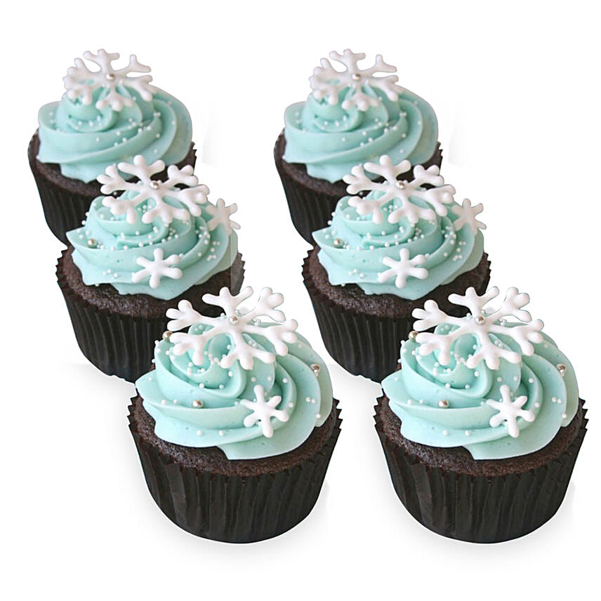 Snowflakes Cupcake 6 Pcs