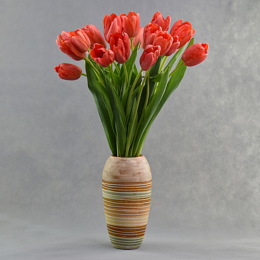 French Tulips in Premium Vase