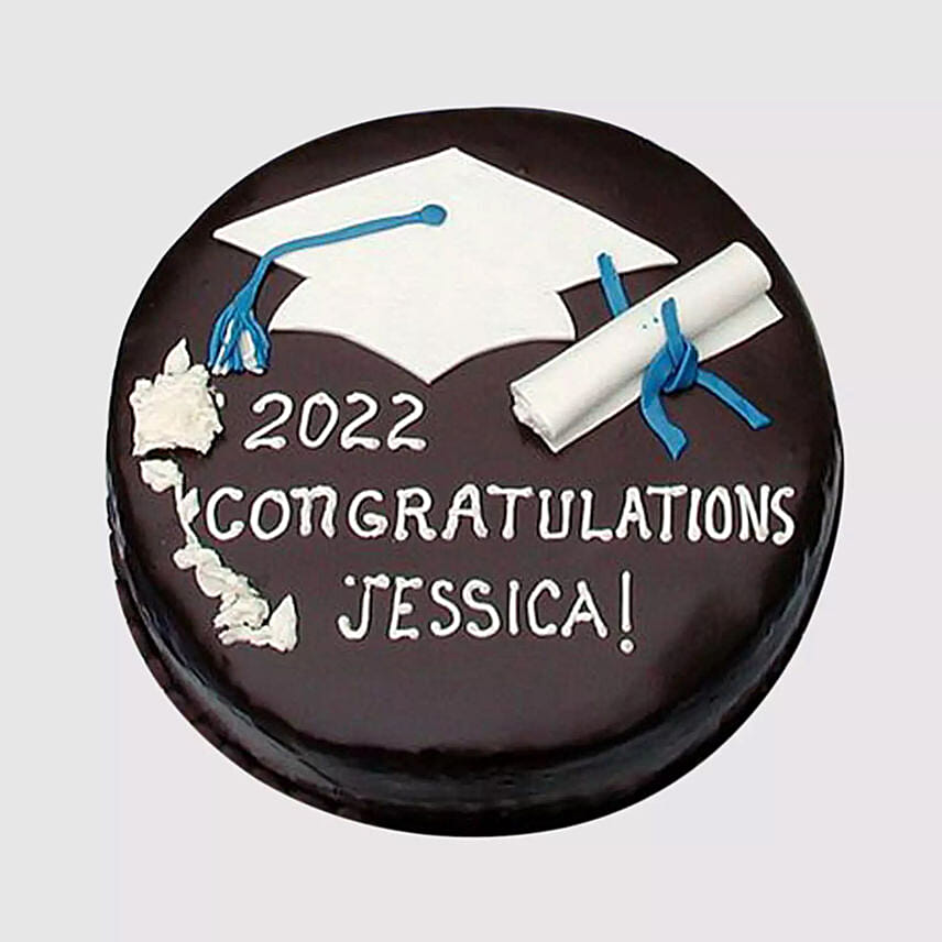 Round Graduation Truffle Cake