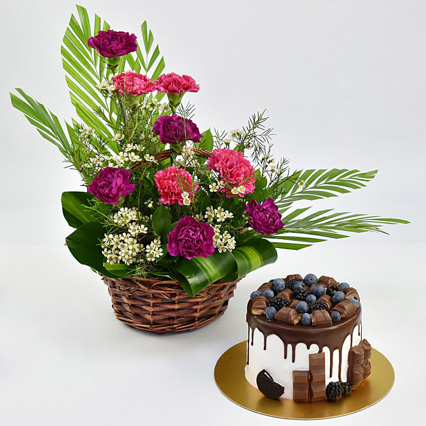 Delicious Choco Vanilla Cake with Flowers