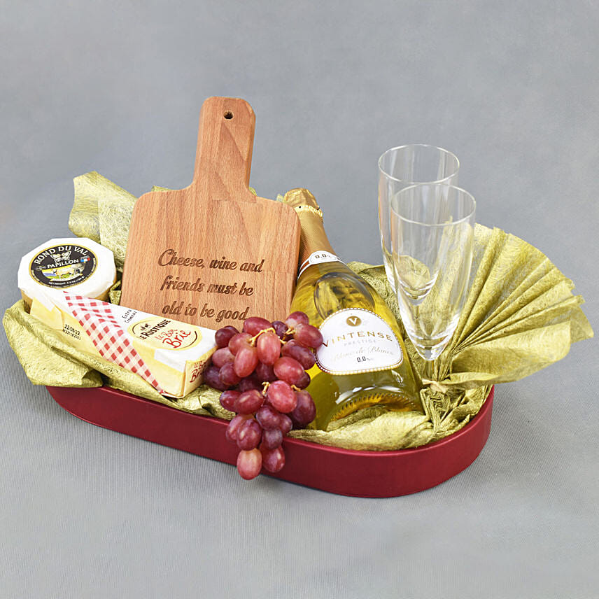 Cheese and Non Alcoholic Wine Hamper