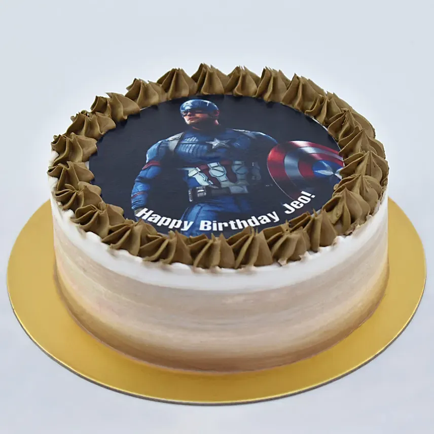 Captain America Birthday Red Velvet Cake 4 Portion