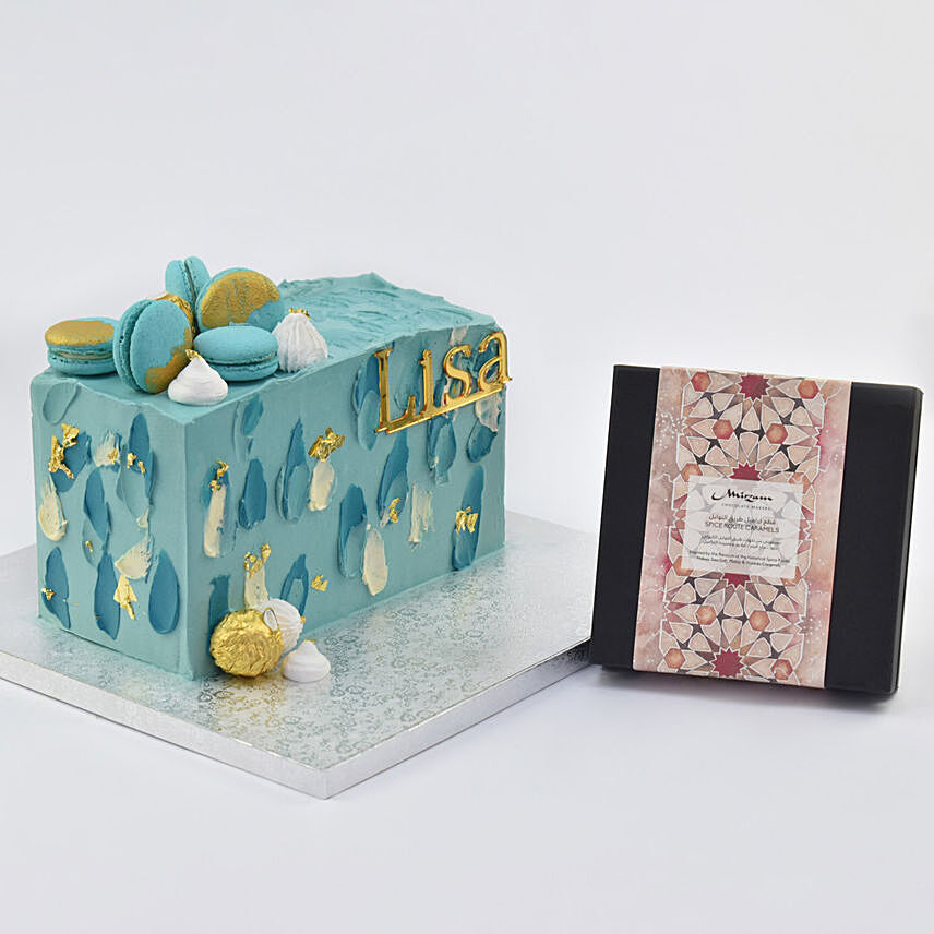 Celebration Delights Personalised Vanilla Cake With Mirzam Chocolates
