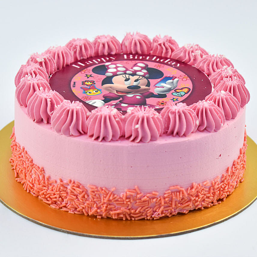 Cute Minni Mouse Birthday Chocolate Cake 4 Portion