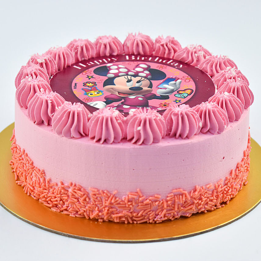 Cute Minni Mouse Birthday Vanilla Cake 4 Portion
