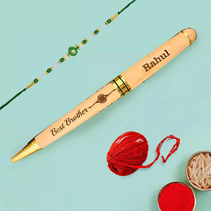 Engraved Pen for Bhaidooj With Rakhi