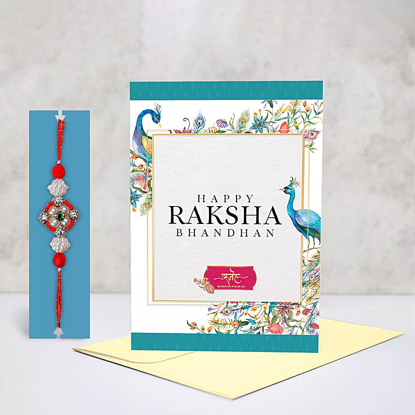 Ethnic Rakhi With Greeting Card