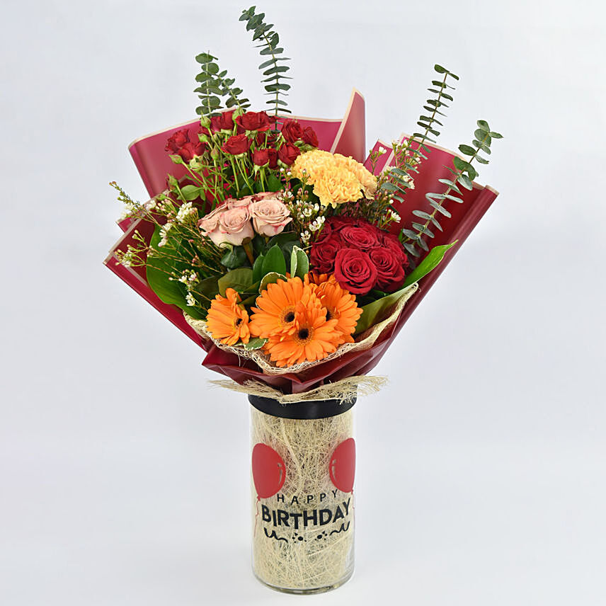Birthday Wishes Flower in a Vase