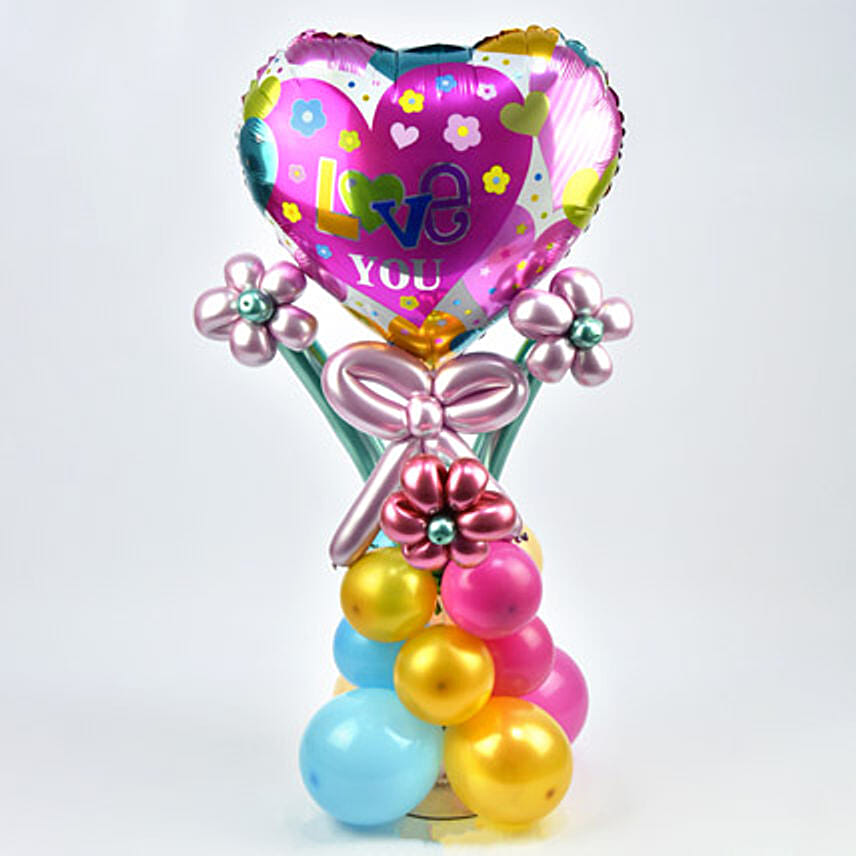 I Love Balloon Flowers Pillar