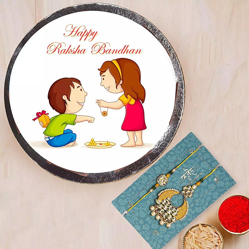 Happy Rakshabandhan Cake with Lumba Set