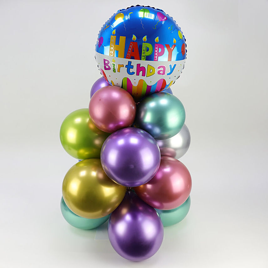 Happy Birthday Balloon Pillar