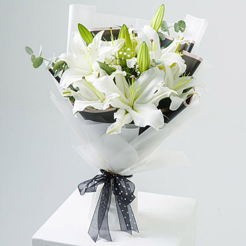 Charming White Lilies Bouquet