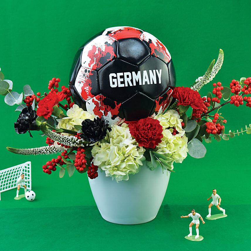 Football with Mixed Flowers