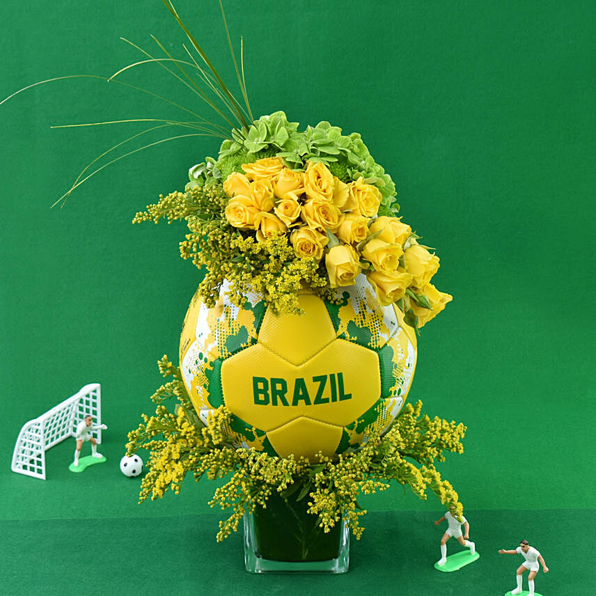Football with Yellow Roses