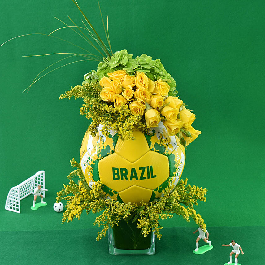 Football with Yellow Roses