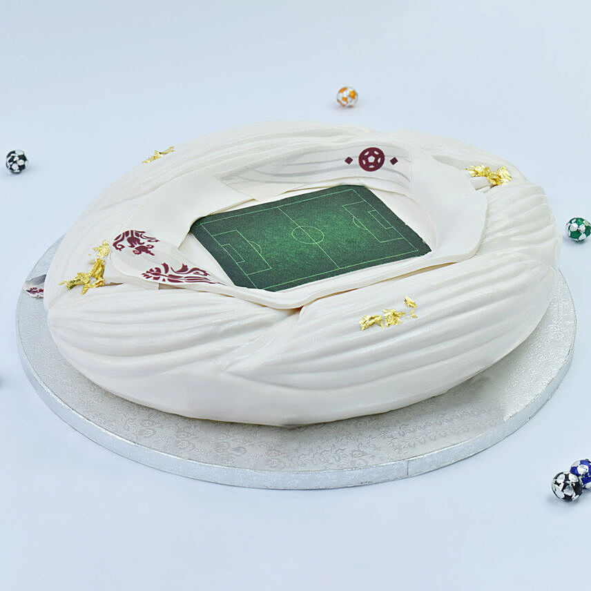 Football Stadium Designer Red Velvet Cake