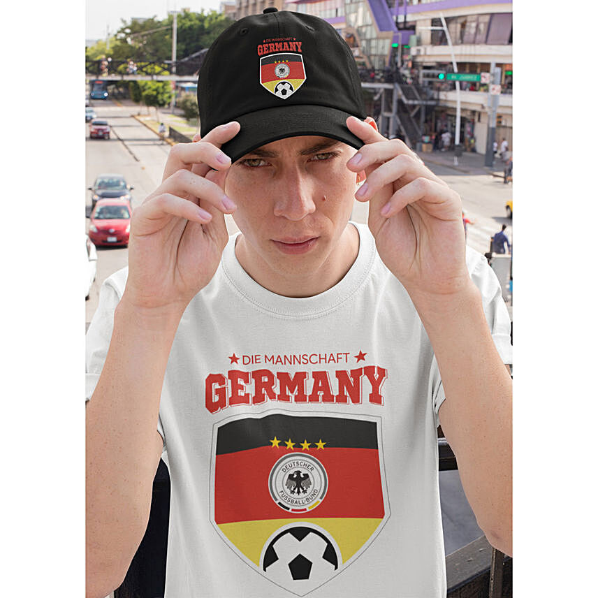 Unisex Soccer T Shirt and Cap Combo Germany S