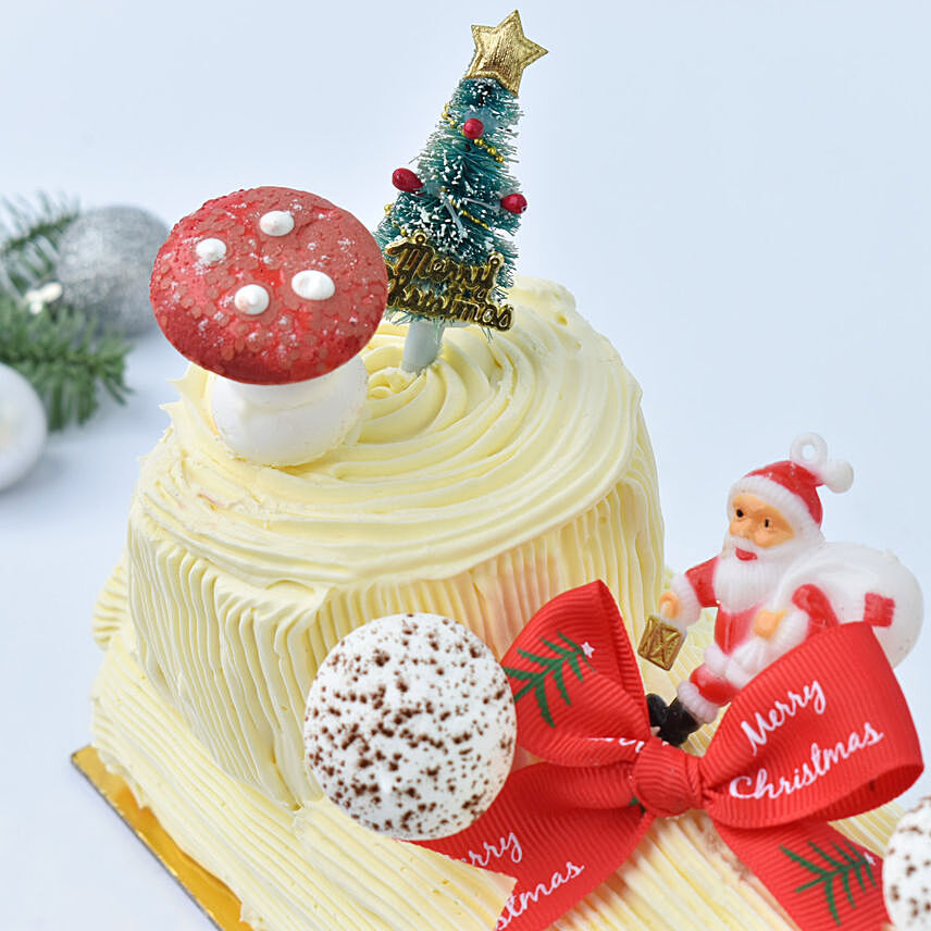 Online Merry Christmas Vanilla Log Cake 1 Kg Gift Delivery in UAE - FNP