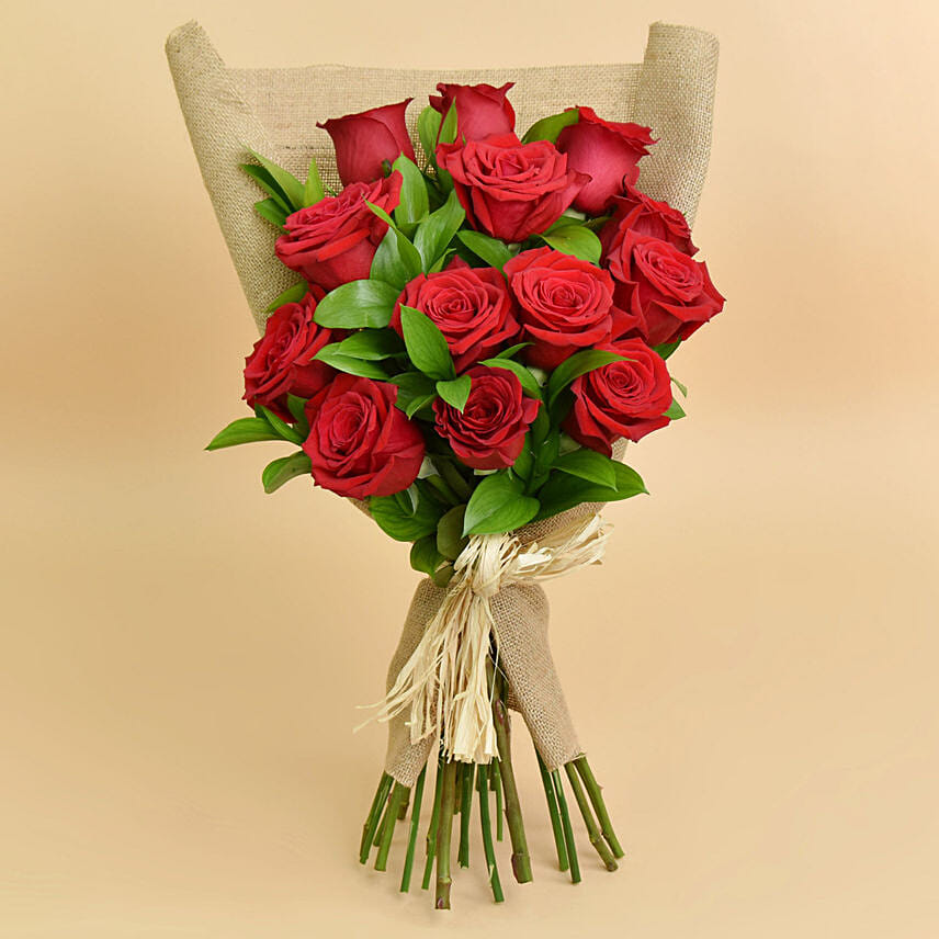 Online 12 Red Rose Love Bouquet Gift Delivery in UAE - FNP