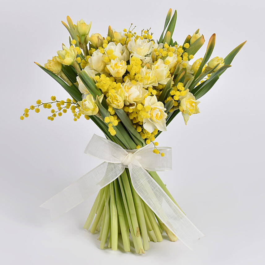 Online Daffodil And Mimosa Flowers Bunch Gift Delivery in UAE FNP