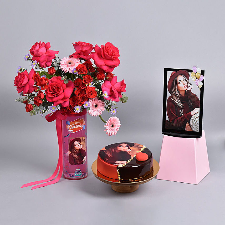 Personalised Vase Birthday Wishes Combo