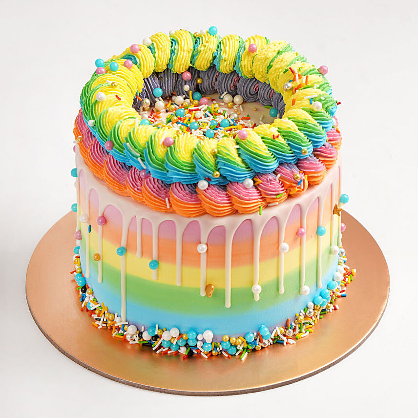 Exquisite Vanilla Rainbow Cake 8 Portion