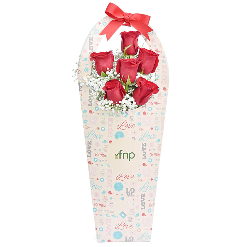 Fnp Red Roses Order 6 Red Roses in Fnp Sleeve Online | Same-Day Delivery UAE - Fnp.ae