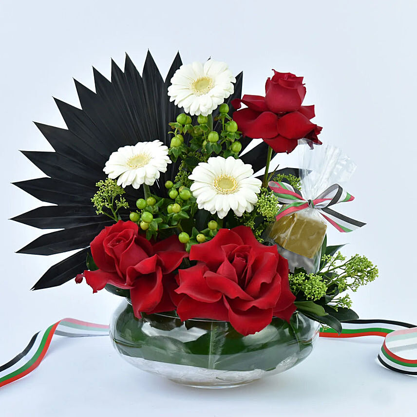 UAE Flag Pride Flowers and Chocolates