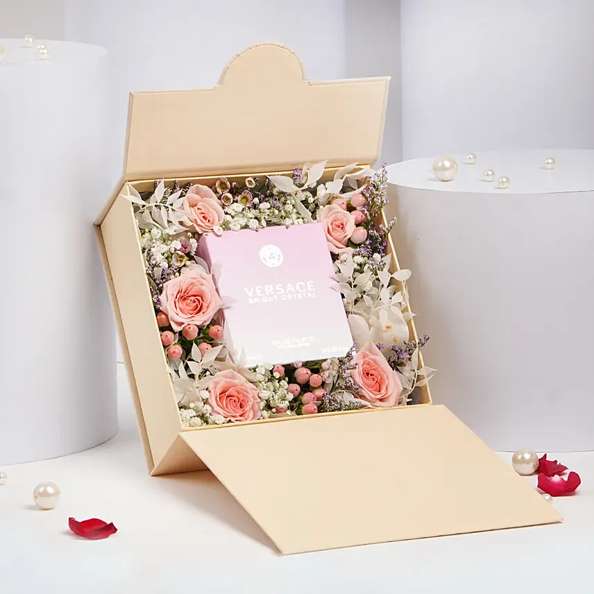 Versache Perfume and Flowers Box