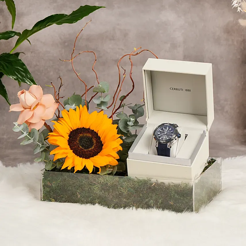 هدايا رجالية - ساعة شيروتي 1881 فاليرتي في بوكس مع دوار الشمس