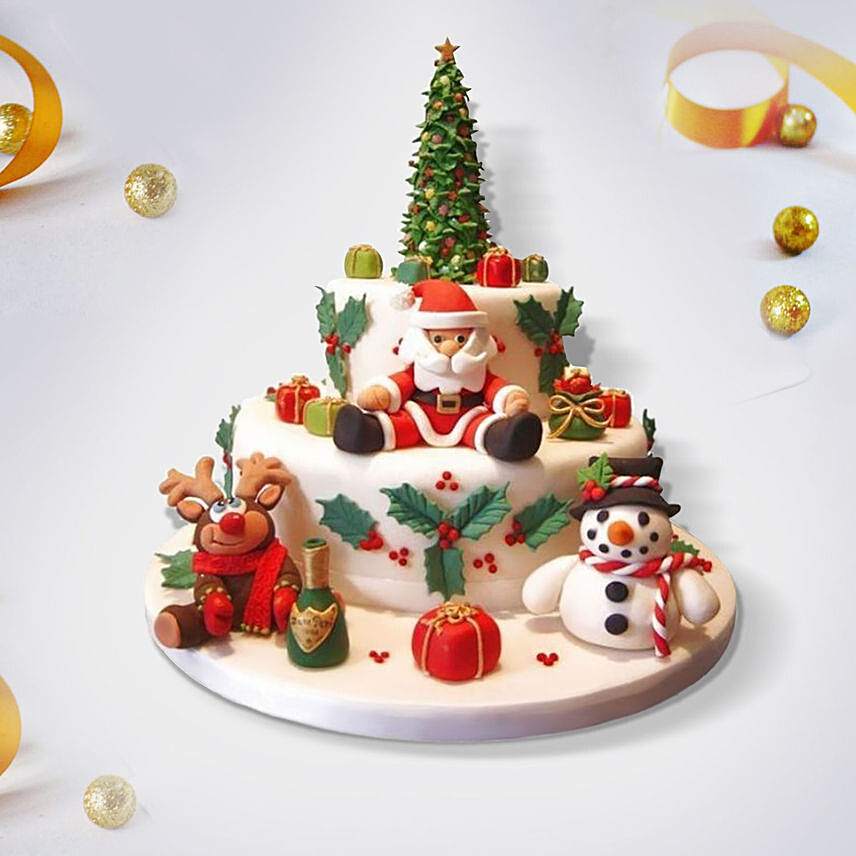 Online Santa Wonderland Christmas Cake Gift Delivery in UAE - FNP