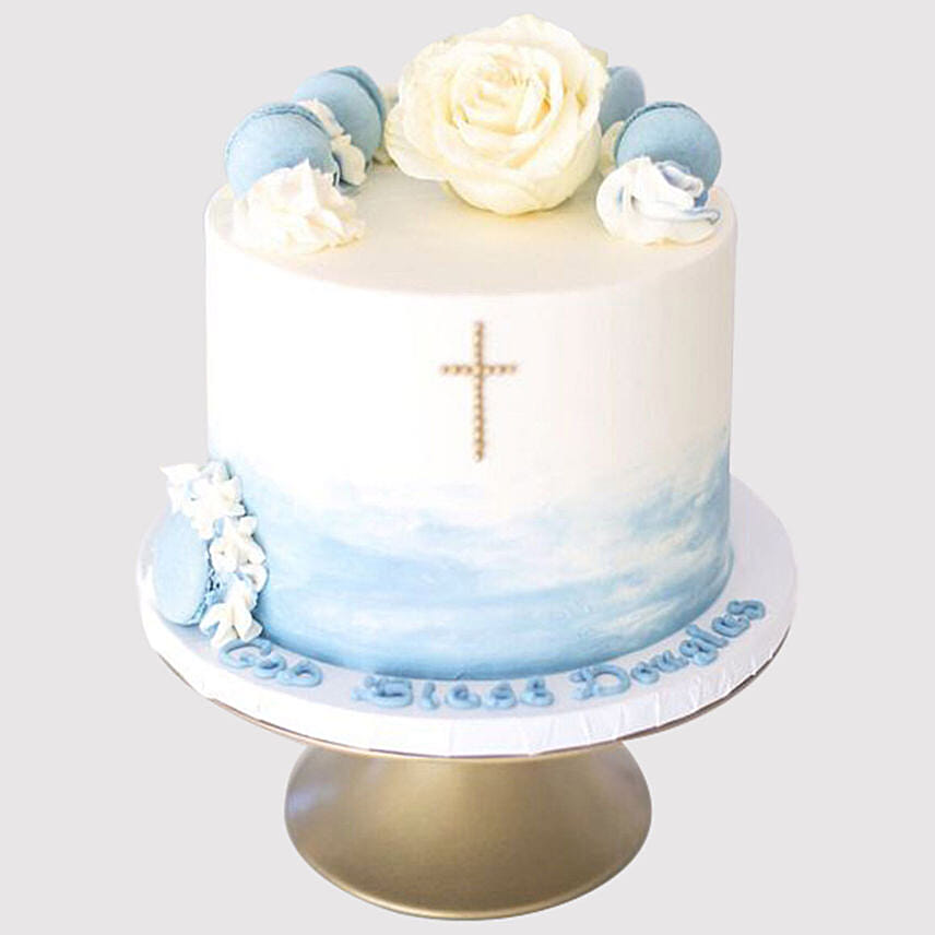 Floral Christening Marble Cake