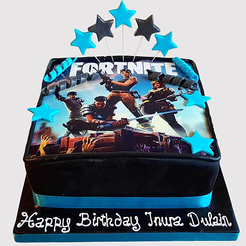 Fortnite Battle Fondant Marble Cake