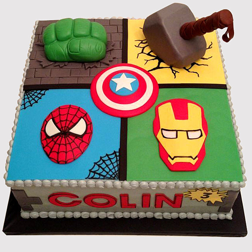 Four Blocks Avengers Marble Cake