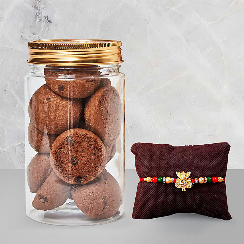 Ganesha Rakhi With Cookies