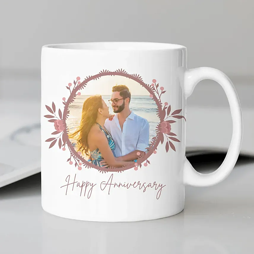 Happy Anniversary Floral Mug