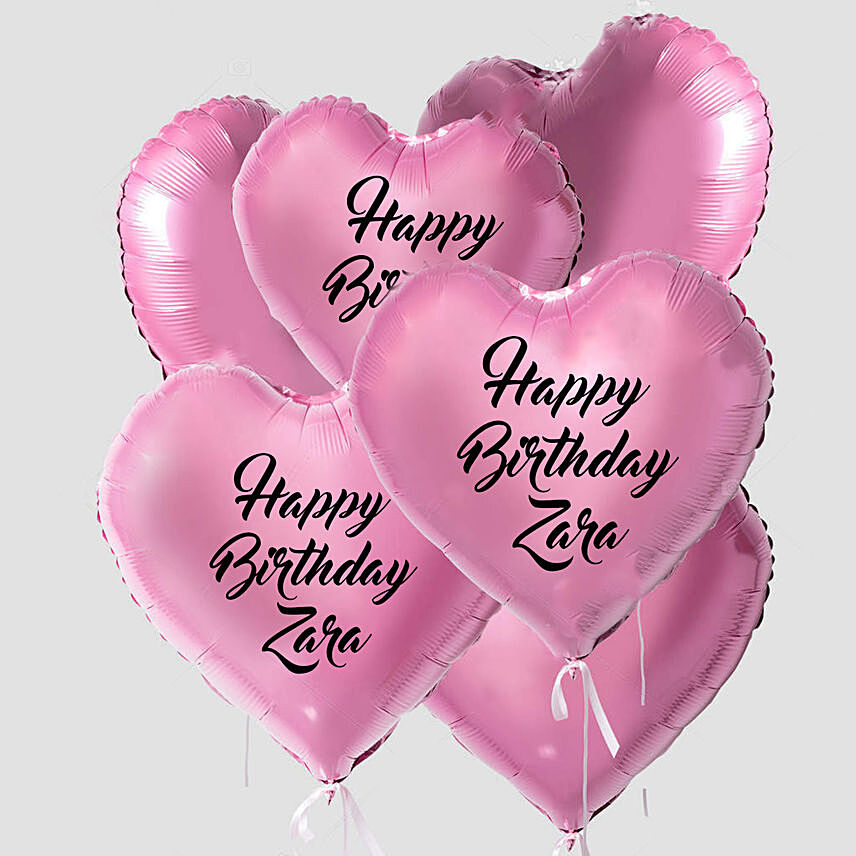 Lovely Heart Shaped Customized Text Pink Balloons