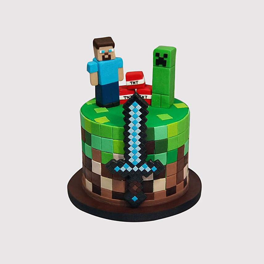 Minecraft Birthday Marble Cake