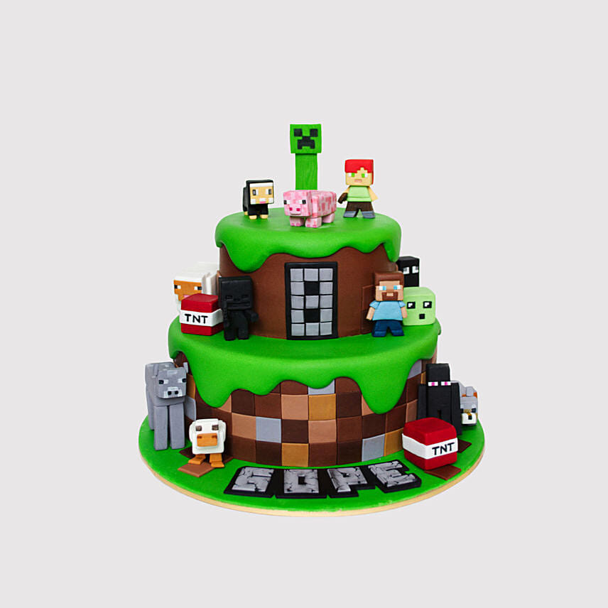 Minecraft World Marble Cake