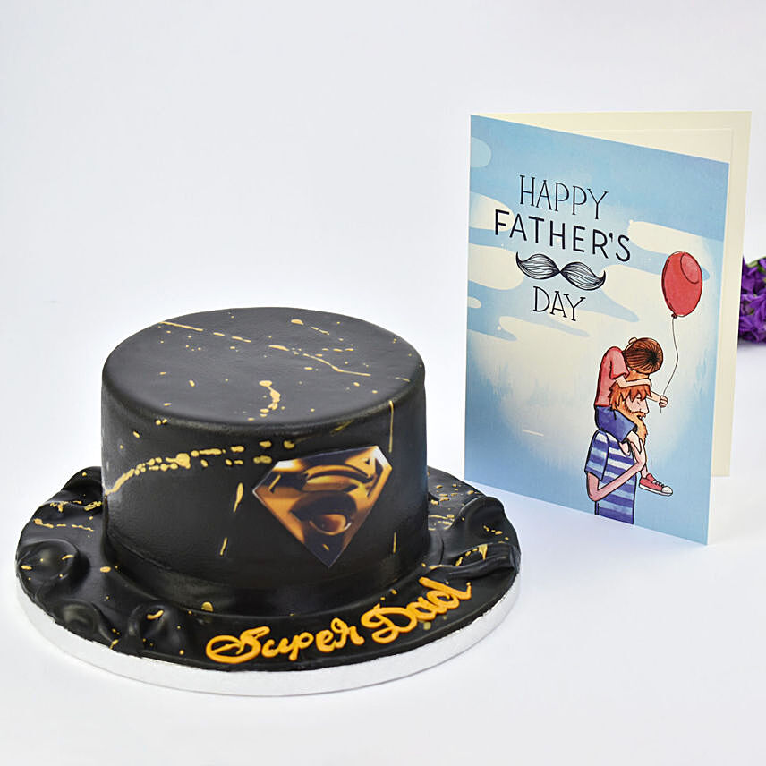 My Super Dad Cake With Greeting Card