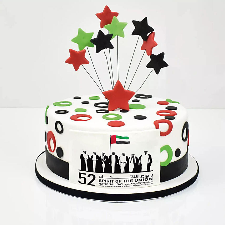 National Day Stars Fondant Cake