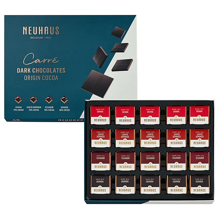 Neuhaus Carre Origin Dark Chocolates