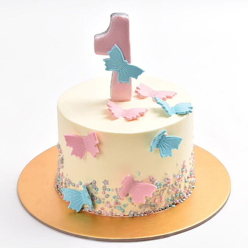 One Year Birthday Cake Marble