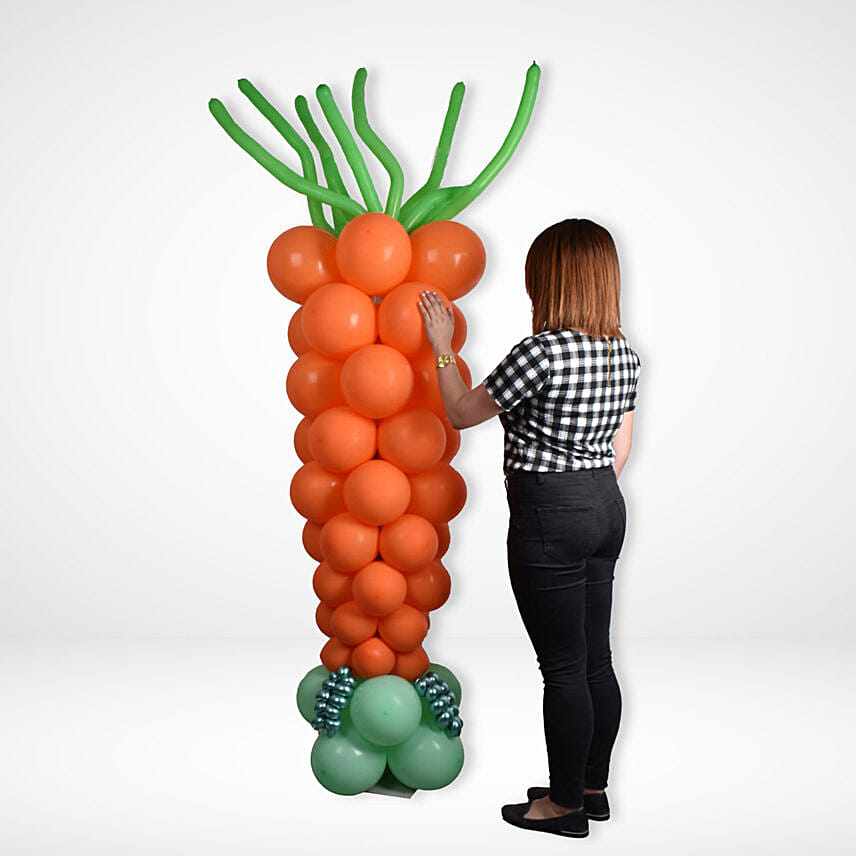 Orange and Green Balloons Pillar