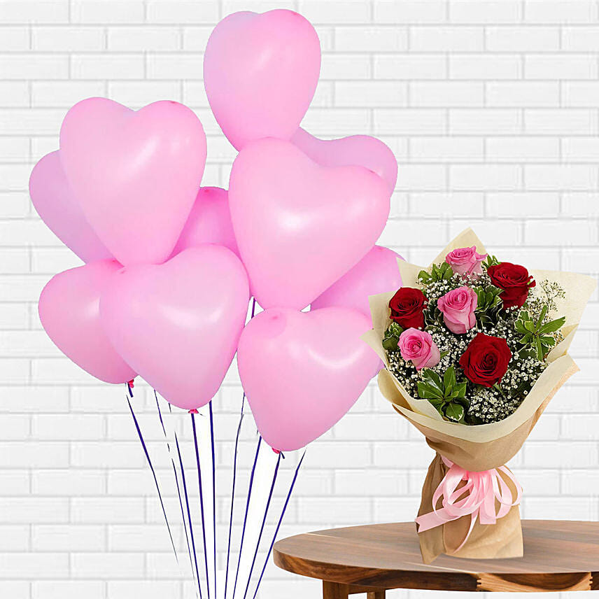 Pink Balloons With Flowers