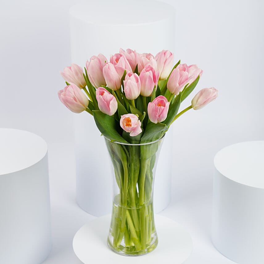 Online Pink Tulips Arrangement Standard Gift Delivery in UAE - FNP