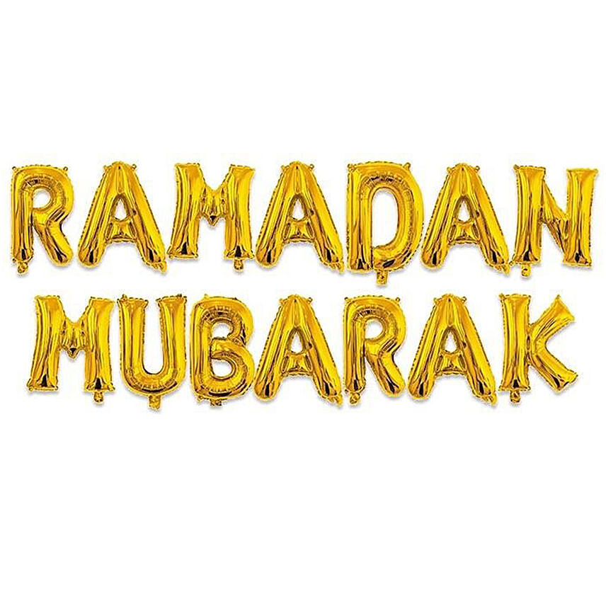 مجموعة بالونات ذهبية أحرف رمضان مبارك