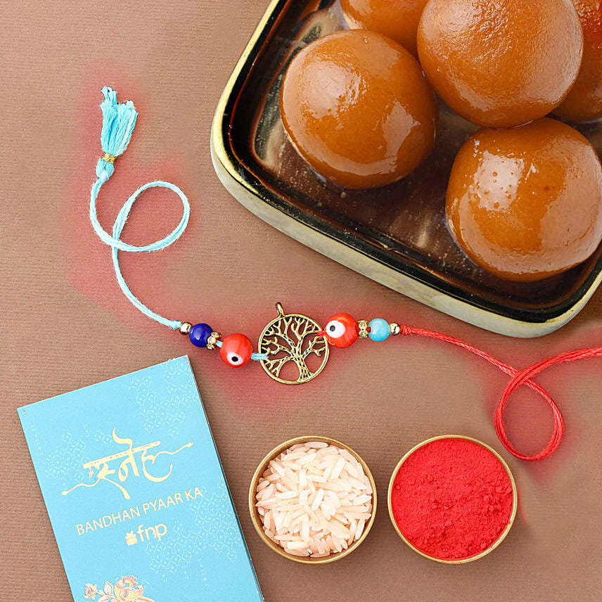 Sneh Tree Of Life Meenakari Rakhi & Gulab Jamun