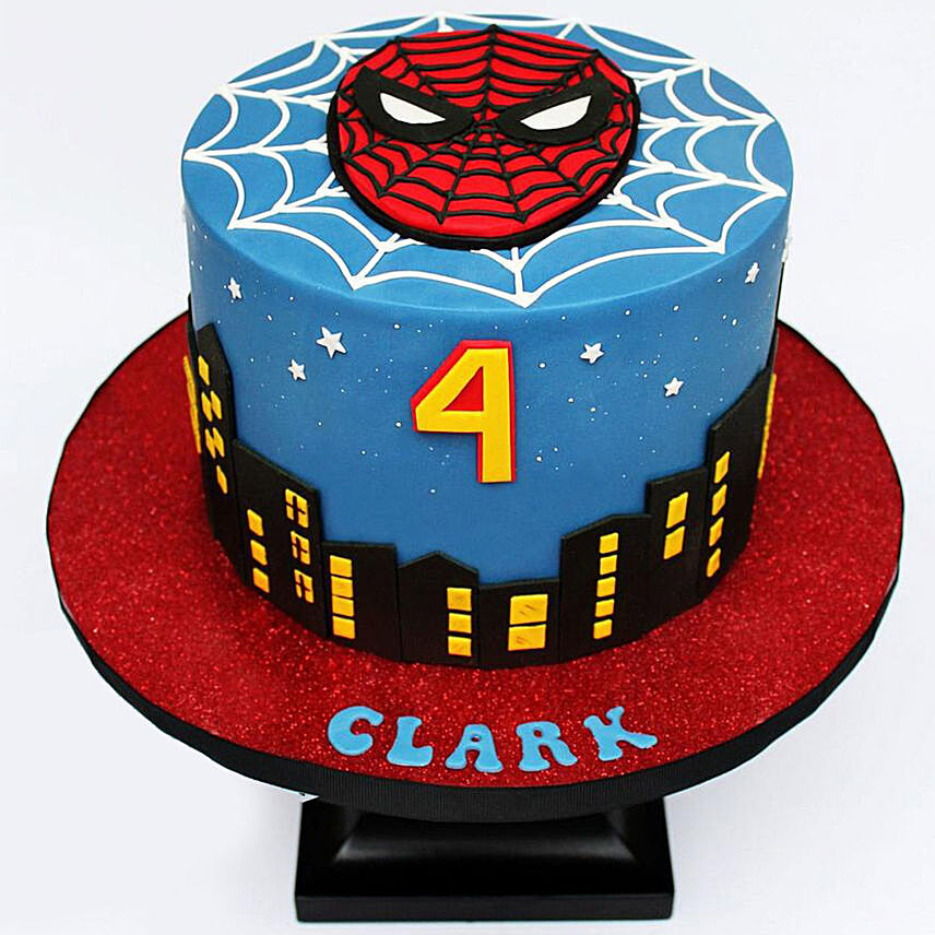 Spiderman Marble Birthday Cake